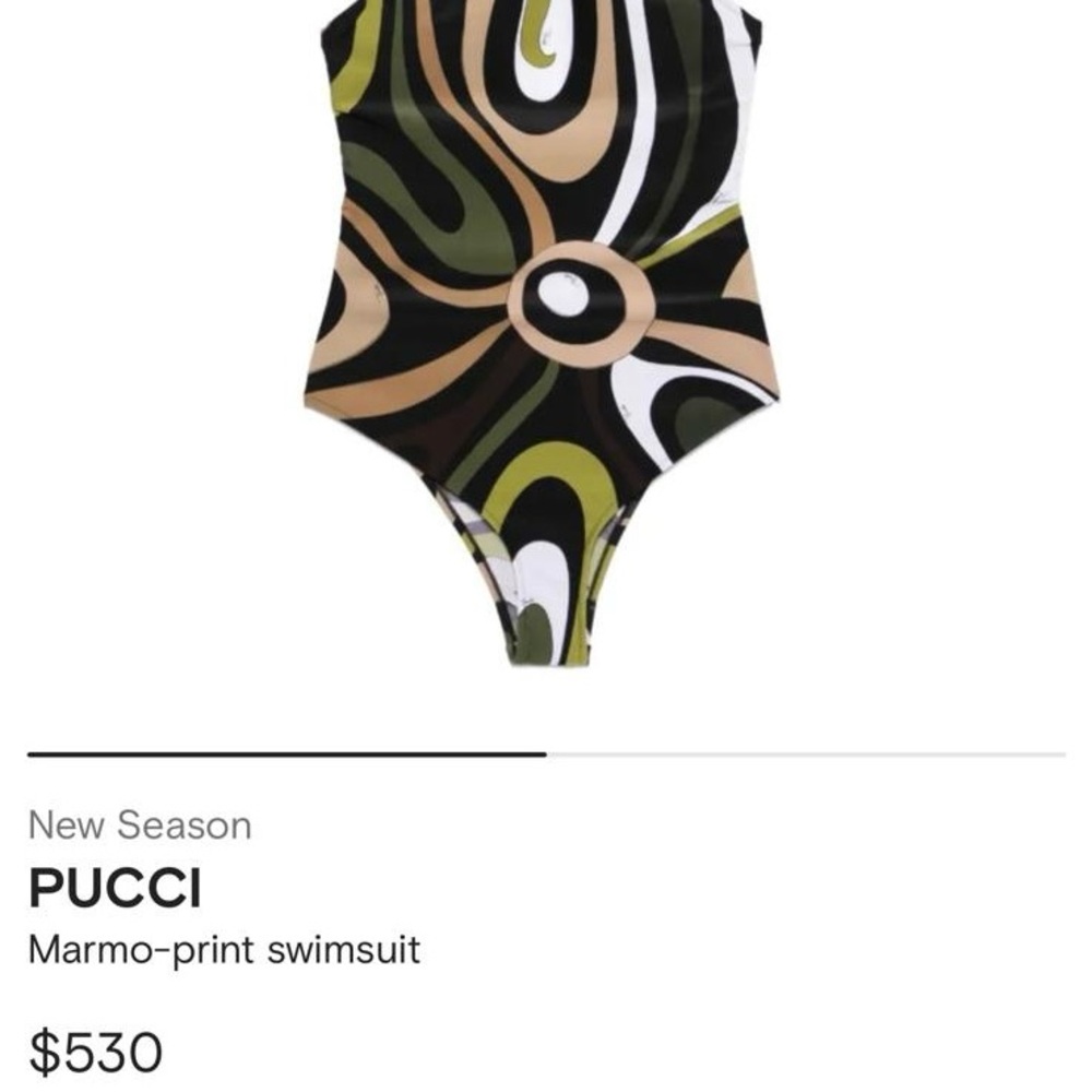 Emilio Pucci Black and Green One Piece Swimsuit